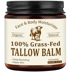 Beef Tallow for Skin & Face, Organic Grass Fed Beef Tallow Balm, Unscented Natur