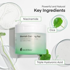 Niacinamide, Centella & Hyaluronic Acid Serum Pad – Korean Brighten, Soothe &…