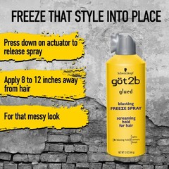 Got2b Glued Blasting Freeze Hairspray, 12 oz, 12 Fl Oz (Pack of 2), yellow