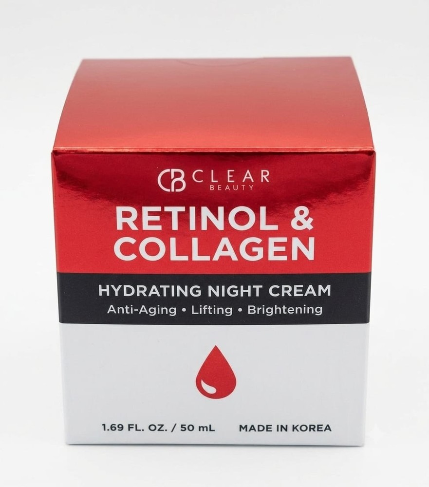 Clear Beauty Retinol Collagen Hydrating Night Cream 1.69 oz Anti-Aging, Soothing