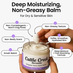 Cattle Creek Mercantile Cattle Creek Whipped Beef Tallow For Skin Face Deeply