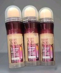 3 PACK Maybelline Instant Age Rewind Eraser Treatment Makeup 120 CREAMY IVORY