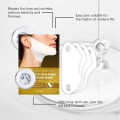 4 Pack V-Line Lifting Mask | 24K Gold & Collagen Face Mask, Anti-Aging Jawlin…