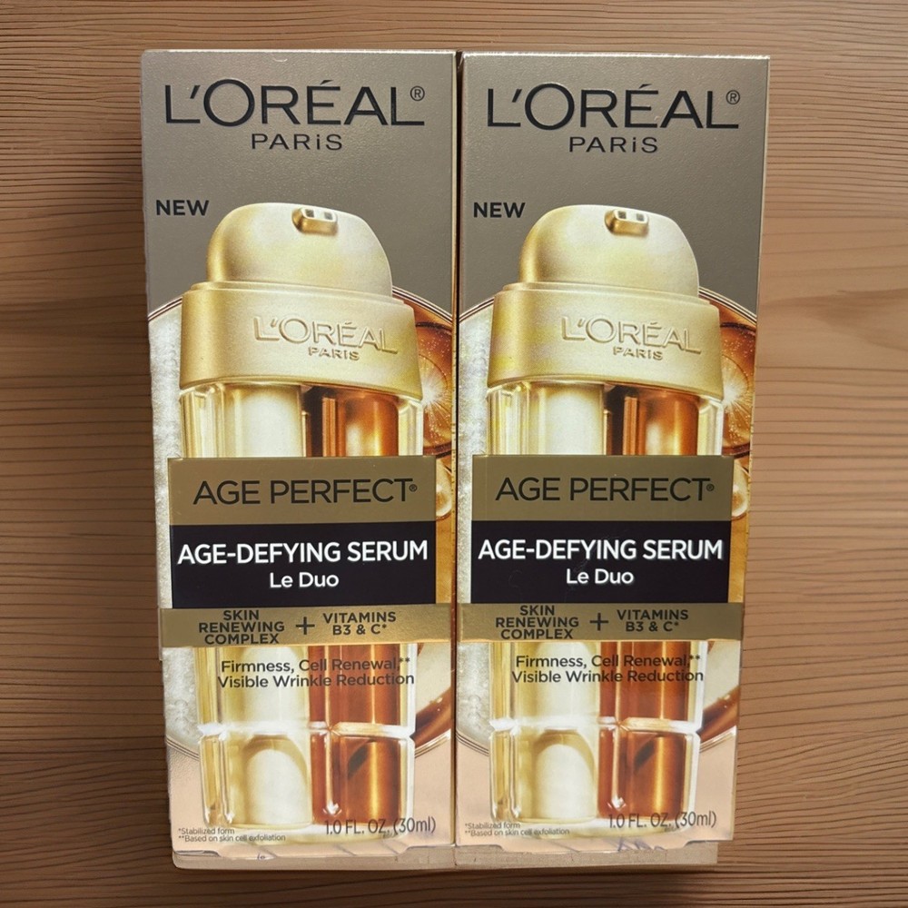 L’oreal Age Perfect Age Defying Serum Le Duo Full Sz New 2-in-1 1fl oz. 2 PACK