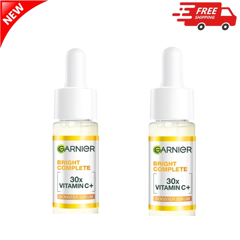 Garnier Bright Complete 30x Vitamin C Booster Serum 15ml Pack of 2 New