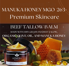 100% Grass-Fed Beef Tallow Balm with Organic Olive Oil Manuka Honey .