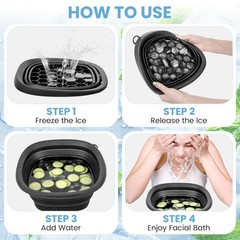 Face Bowl for Ice – Ice Face Plunge Bowl Collapsible, Silicone Facial Tub for…