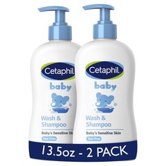 Cetaphil Baby Wash & Shampoo, 13.5oz Pack of 2, 13.5 Fl Oz (Pack 2), white