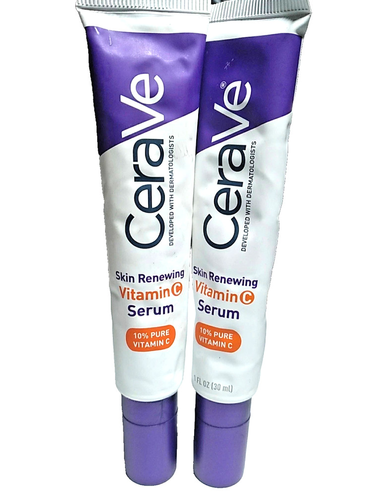2-PACK CeraVe Skin Renewing Vitamin C Serum, 1floz / 30 ml Each NEW WITHOUT BOX