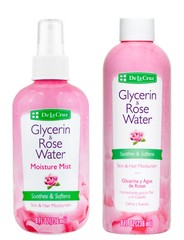 De La Cruz Glycerin & Rose Water Skin SPRAY and Refill Bottle 8 OZ (2 ITEMS!)