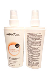 Ahava MINERAL Sun Protection Anti-Aging Moisturizing Spray SPF30 8.5oz BOXED 2PC