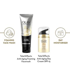 Olay Total Effects Day Cream SPF15 50g + Cleanser 100g Pack of 2