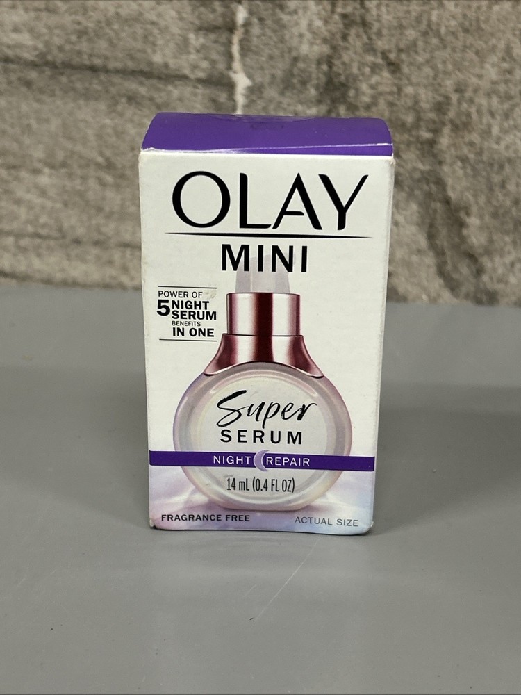 Olay Mini Super Serum Night Repair – 0.4 oz – Fragrance Free – Power of 5-in-1