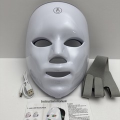 7 Color Red Light Therapy Face Mask 90 LED Beads Portable Rechargeable White