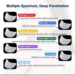 Wireless 7 Colors LED Face Beauty Machine Photon Facial Neck Skin Tighten Rejuve