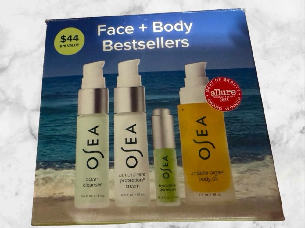 OSEA Bestsellers Set For Face + Body – Cleanser Cream Serum & Oil NEW SHIPPING