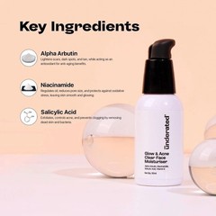UNDERATED Glow And Acne Clear Face Moisturiser Cream Vitamin E 50Ml