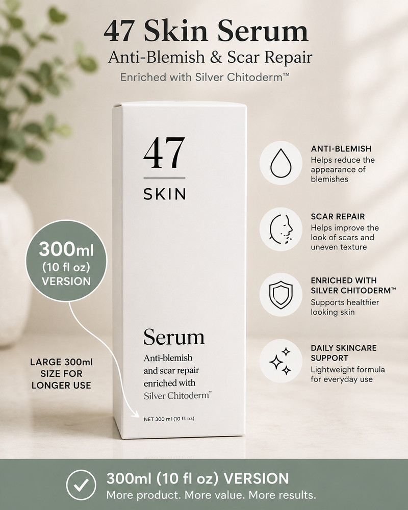 47 Skin Anti-Blemish & Scar Repair Serum Enriched with Silver Chitoderm 300ml