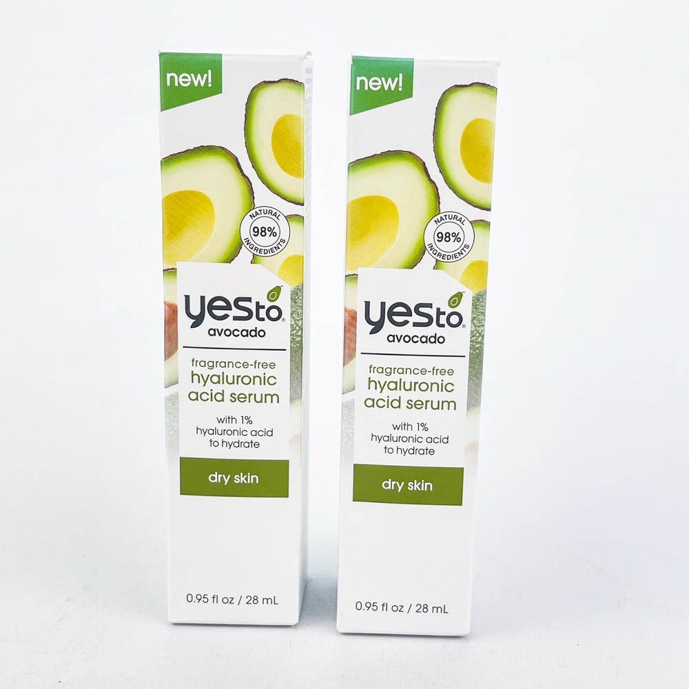 Yes To Avocado Fragrance Free Dry Skin Hyaluronic Acid Serum 0.95oz Lo of 2