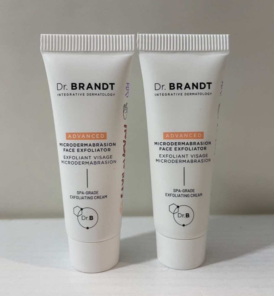 2 DR. Brandt Advanced Microdermabrasion Face Exfoliator TravelSz .35oz EA SEALED