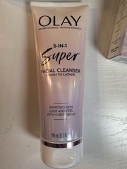 Olay New 5in1 Super Glow Bundle. Full Size Cleanser, Cream And Serum