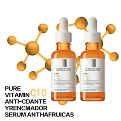 La Roche Posay PURE VITAMIN C SERUM C10 Anti-Wrinkle Concentrate 30ml Free Ship