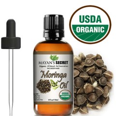 Moringa Oil 100% Pure Virgin Cold Pressed l, Anti-Aging, 4 fl.oz. USDA Organic