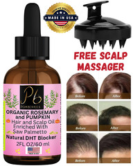 Organic Rosemary Pumpkin Saw Palmetto Hair Scalp Oil for Regrowth, Hair Loss