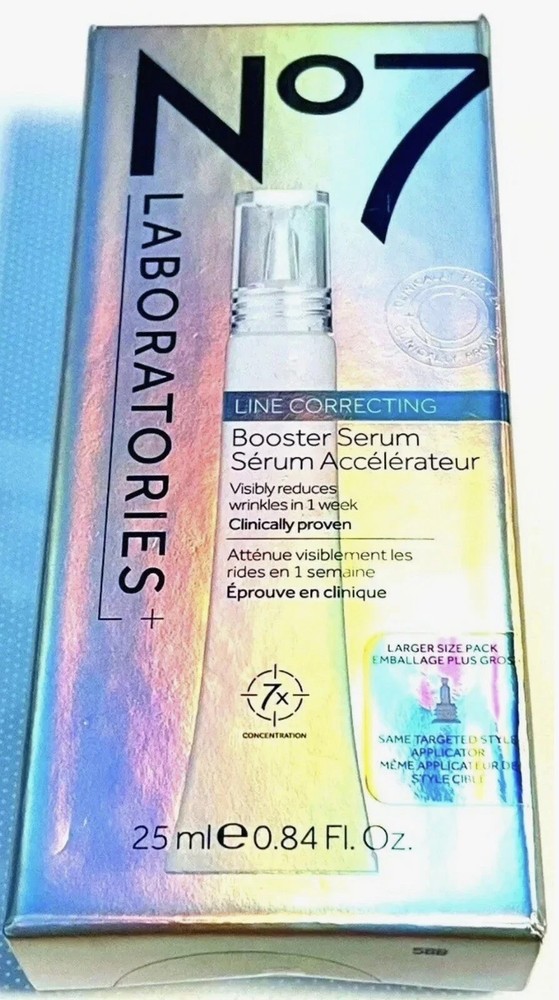 No7 Line Correcting Booster Wrinkle Reducer Anti-Aging Serum .84oz 25 mL NEW