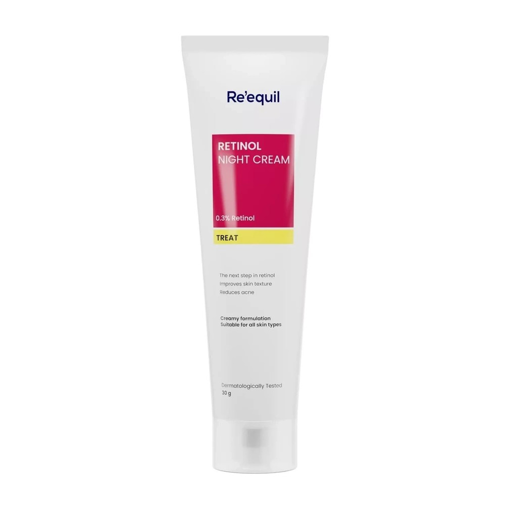 RE’ EQUIL 0.3% Retinol Night Cream Reduces Acne, Unisex, For All Skin Types, 30G