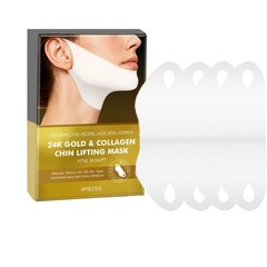 4 Pack V-Line Lifting Mask | 24K Gold & Collagen Face Mask, Anti-Aging Jawlin…