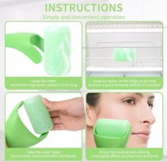Ice Roller Facial Massager Tool Anti-Aging Self Care Puffiness Wrinkles, Green