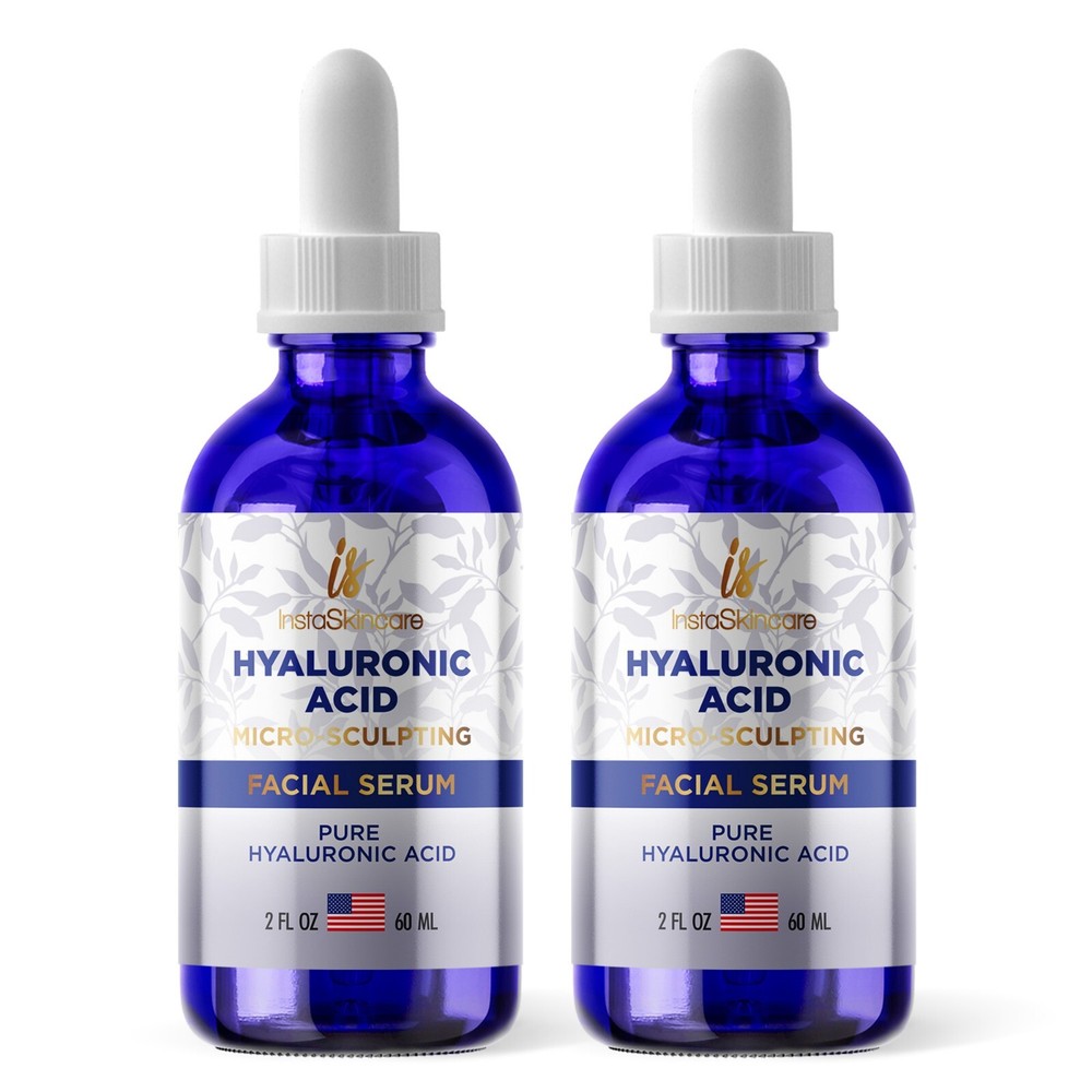 Hyaluronic Acid Anti-aging Serum for Face – 100% Pure Medical Formula – 2x 2oz