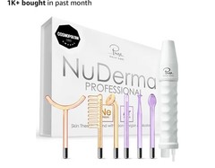 NuDerma Professional Skin Therapy Wand with 6 Neon & Argon Wands NEW SEALED