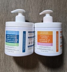 2x Spascriptions Clinicals Glowing Vitamin C Cream & Hyaluroni Cream 16 oz Each