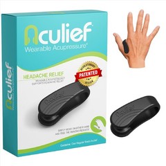 Aculief Wearable Acupressure Hand Clip – Stress Regular (Pack of 1), Black