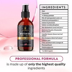 Retinol Serum For Face Anti Aging + Hyaluronic Acid Vitamin A E Aloe Vera