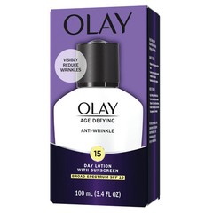 Olay Age Defying Anti-Wrinkle Day Face Lotion with Sunscreen SPF 15, 3.4 fl oz,