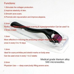 0.5mm 1mm 1.5mm 2.0mm 540 Microneedle Scar Derma Roller Dermaroller