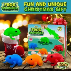 Toys Frog Squisheez Squishy Stress Relief Balls (Set of 4) | Stretchy Fidget Ani