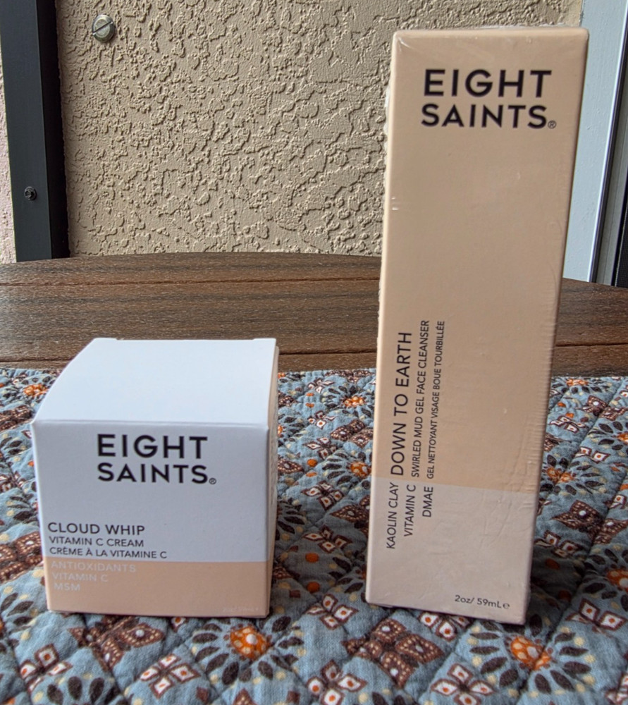 Eight Saints Cloud Whip Vitamin C cream & Down to Earth cleanser NIB