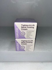 2 sealed tighten & lift neck firming cream 1.7oz each, damaged box