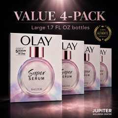 Olay Super Serum 1.7 oz Power of 5 Anti-Aging Serum – 4 LARGE Bottles