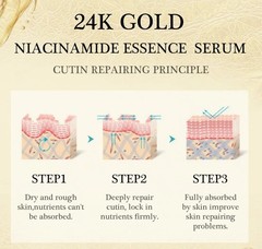 AUQUEST 24K Gold Face Serum Hyaluronic Acid Anti Aging Moisturizing Skin