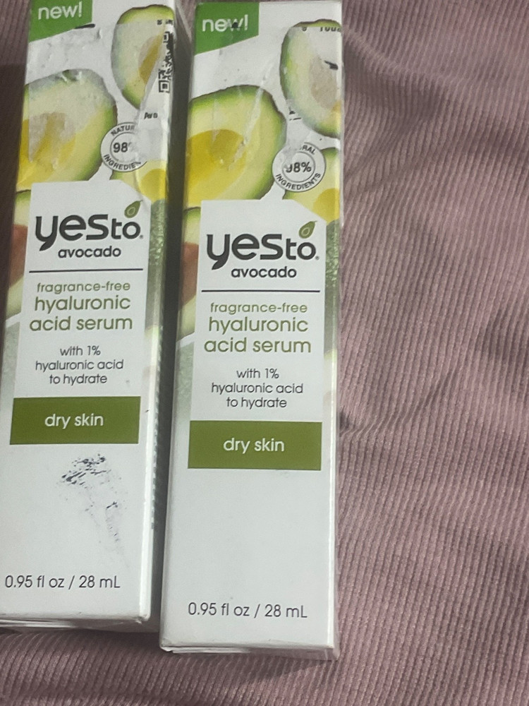 2 x Yes to Avocado Hyaluronic Acid Serum Fragrance Free For Dry Skin, 0.95 fl oz