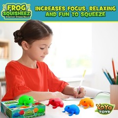 Toys Frog Squisheez Squishy Stress Relief Balls (Set of 4) | Stretchy Fidget Ani
