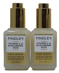 x2 Findley Vitamin C & Hyaluronic Acid Face Serum Animal Cruelty Free 2 oz New