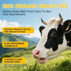 Organic Grass-Fed Beef Tallow for Skin,Body,Tallow Face Moisturizer for Eczem…