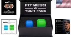 Revolutionary Jawline Enhancer – 2 Count Pop N Go Exercisers in Blue & Green