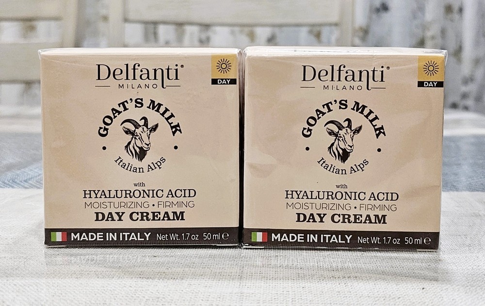 Delfanti Milano Set of 2 Goat’s Milk Day Cream with Hyaluronic Acid 1.7 oz each